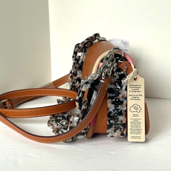 Coach Wavy Dinky Bag Coachtopia Brown Leather CK540 Rainbow Crossbody - Picture 6 of 13